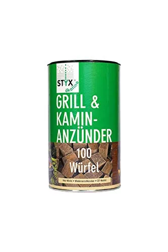 STYX Grill- & Kamin-Anzünder 100 Würfel, braun