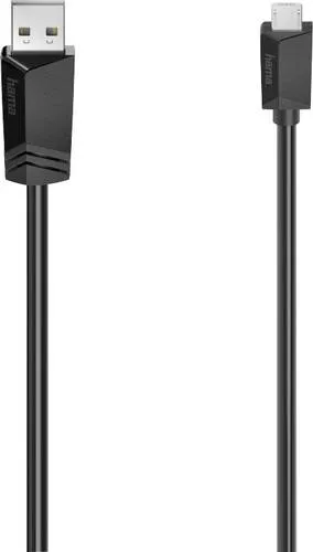 Hama USB-Kabel USB 2.0 USB-Micro-B Stecker, USB-A Stecker 3.00m Schwarz 00200609