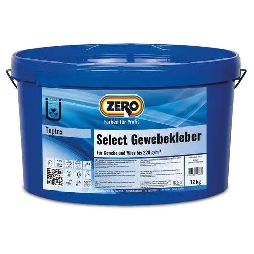 ZERO Select Gewebekleber transparent 12 kg - Hochwertiger Kleister für Gewebe - Klebeprodukte, ideal für die Verarbeitung von Gewebe mit starkem Halt und transparenter Optik.