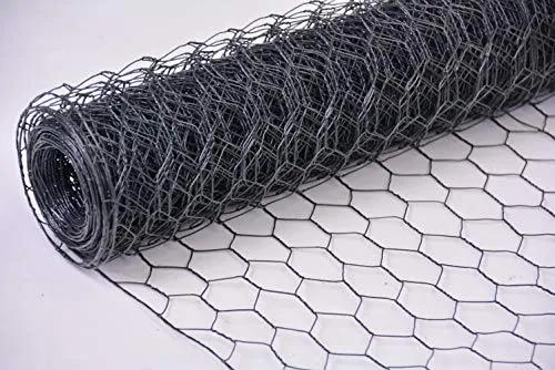 Zaun-Nagel Maschendraht Kaninchendraht anthrazit Hasendraht Sechseckgeflecht Hühnerzaun Maschenweite Höhe Länge wählbar DD (16 x 750 mm, 15 m)