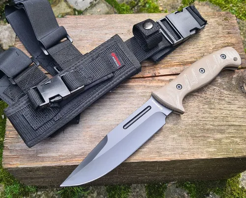 Magnum Taschenmesser Feststehendes Messer Desert Warrior 2.0 - Taschenmesser mit 13,5 cm langer Klinge aus robustem Micarta, ideal für Outdoor-Abenteuer und Survival-Situationen.
