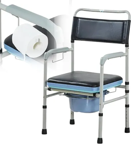 AIRM HEALTH Höhenverstellbares Toilettenstuhl mit Sitzpolster, WC für Senioren