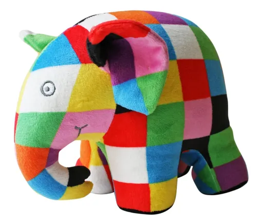 Thienemann Elmar Elefant Stoffelefant 500405 - Kuscheliger Plüsch Elefant in buntem Regenbogen-Design, ca. 21 cm lang, ideal für Kinder ab 0 Jahren. Perfekter Spielgefährte und Freund aus den beliebten Bilderbüchern von David McKee.