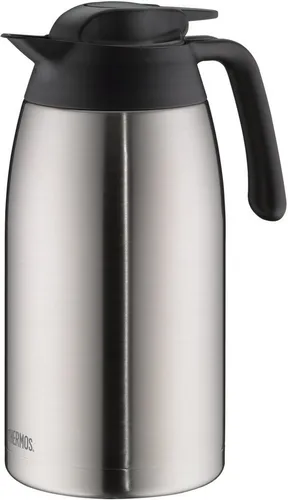 THERMOS Isolierkanne THV 2,0 Liter Edelstahl / schwarz - Hochwertige Isolierkanne aus Edelstahl, hält Getränke lange warm oder kalt, ideal für den Einsatz zu Hause oder unterwegs.