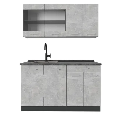 Vicco Küchenzeile R-Line, 140 cm in Beton/Anthrazit von Vicco