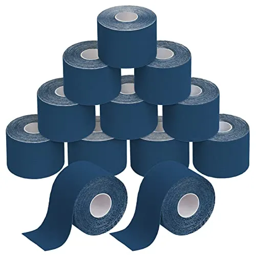 BB Sport Kinesiologie Tape Set – 12 Rollen in Dunkelblau - Elastisches und wasserfestes Tape-Set für optimalen Tragekomfort. Inklusive E-Book mit Anwendungshinweisen für vielseitige Einsatzmöglichkeiten.