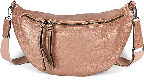 styleBREAKER Damen Halbmond Crossbody Schultertasche, Rosegold - Modische Damen-Schultertasche mit abnehmbaren, verstellbarem Schultergurt und praktischem 2-Wege-Reißverschluss. Ideal als Umhängetasche oder Crossbag für jeden Anlass.