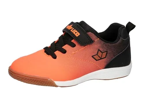 Lico Unisex Kinder Marlin Hallenturnschuhe - Orange Schwarz, 40 EU - Sneaker für Jungen mit flexiblem TPR-Laufsohle und auswechselbarer Textileinlegesohle für optimalen Tragekomfort und Unterstützung beim Spielen.