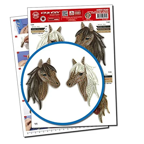 Karen Marie Klip Papirmuseets By A/S Quilling Template, Horse Head/Pferde Kopf (ohne Pappe)