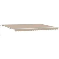 vidaXL Manuelle Einziehbare Markise Beige 500x350 cm - Die elegante, manuelle Markise bietet optimalen Sonnenschutz für deinen Balkon oder die Terrasse. Ihr robustes Polyester und Aluminium sorgen für Langlebigkeit. Einfach einziehbar und in der Höhe verstellbar – für maximalen Komfort im Freien.