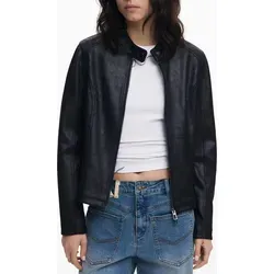 Stilvolle Damenjacke in Schwarz mit Kontrastdetails - Funktionsjacke mit markanten Kontrastdetails, langen Ärmeln und praktischen Taschen. Ideal für trendbewusste Frauen, die Design und Funktionalität schätzen.