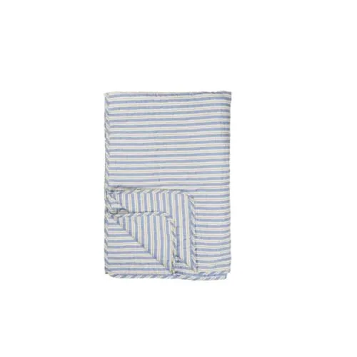 Wohndecke Ib Laursen Quilt Blau mit Streifen 130x180cm - Bettdecken aus 100% Baumwolle, perfekt für gemütliche Abende und stilvolle Akzente in Ihrem Wohnraum.