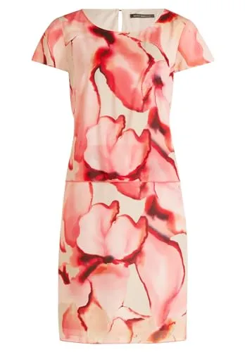 Betty Barclay Damen Stufenkleid Kurzarm Cream/Rosé,38