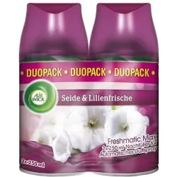 Reckitt Benckiser Deutschland GmbH AIR WICK Freshmatic Max Nachfüller, 2 x 250 ml, Nachfüllduft passend für Freshmatic Max Complete Spender, Seide & Lilienfrische 38465