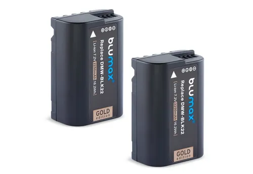Blumax 2x DMW-BLK22 Lumix DC S5 G9 GH5 II GH6 2250mAh Kamera-Akku
