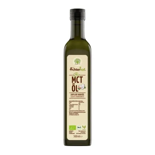 MCT Kokos Öl Bio 500ml | Hochwertiges MCT Öl für ketogene Ernährung - Speiseöle, 100% Bio-Kokosöl mit 70% Caprylsäure (C8) für optimale Energie und Vielseitigkeit in der Küche.