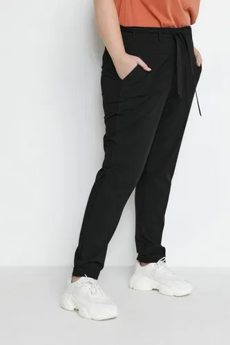 Kaffe Curve Damen KCjia Belt Pants Hose, Black deep, 46 - Damen-Hosen mit stylischem Gürtel und bequemem Schnitt, perfekt für jeden Anlass und ideal für kurvenreiche Figuren.