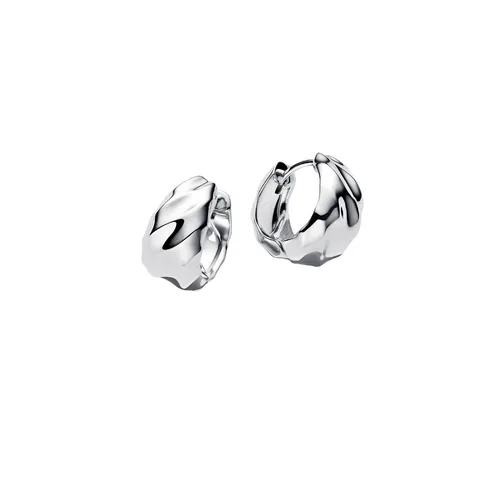 Pandora Essence Kleine Gewellte Creolen-Ohrringe aus Sterling Silber - Ohrringe für Damen, handgefertigte Creolen aus Sterling Silber, die modernen Stil und Ausdrucksstärke vereinen – ideal für individuelle Schmuckliebhaber.
