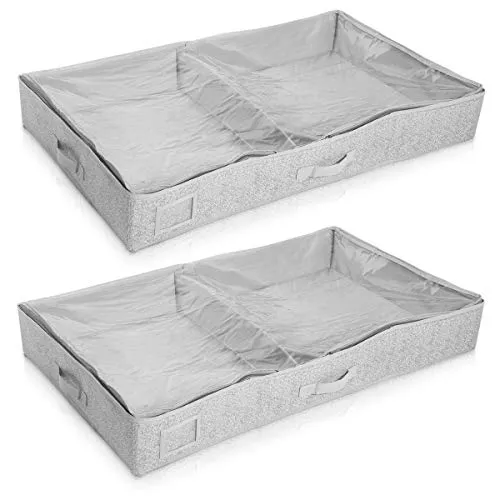Navaris 2X Unterbettkommode Stoff 91x50x14cm