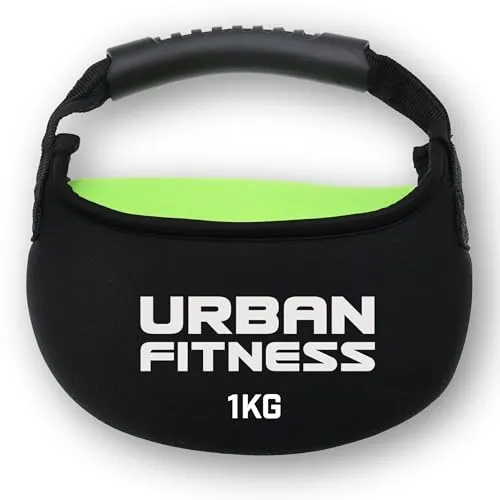 Urban Fitness Kugelhantel aus Stoff, weicher Gummigriff, bodensicheres Design, Neopren, sandgefüllte Gewichte, Stärke, Ausdauer, Heim-Fitnesstraining, 1 kg