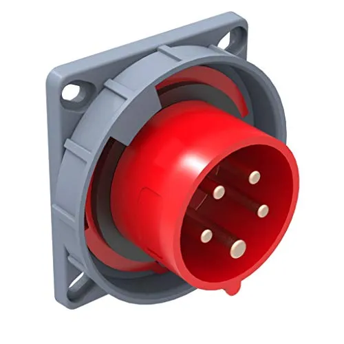 AW-Tools CEE Wand-Stecker 16A/400V 5-polig rot 6h IP67 3P+E+N