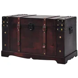 furnicato Schatztruhe, Braun, Holz, 66x38x40 cm, Esszimmer, Bänke, Sitzbänke