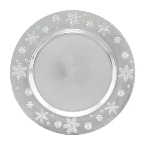 FEERIC LIGHTS & CHRISTMAS Platzteller Colorama de Noël D 33 cm Motiv Schneeflocke Silber