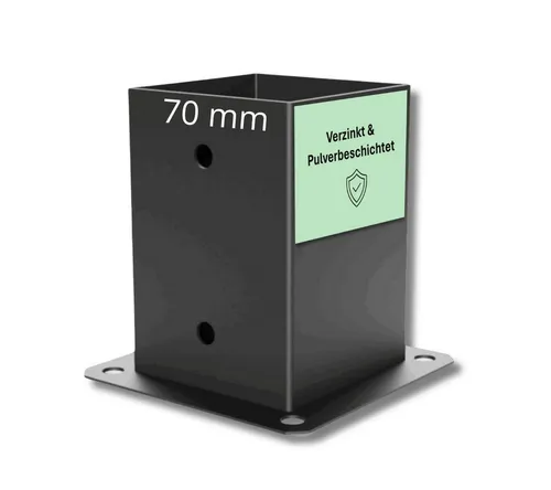 CLIP`N`SHADE Pfostenbeschlag Pfostenbeschlag Pfostenverbinder für 70x70 mm Eckverbinder, Pulverbeschichtete 2mm starke Stahlkonstruktion