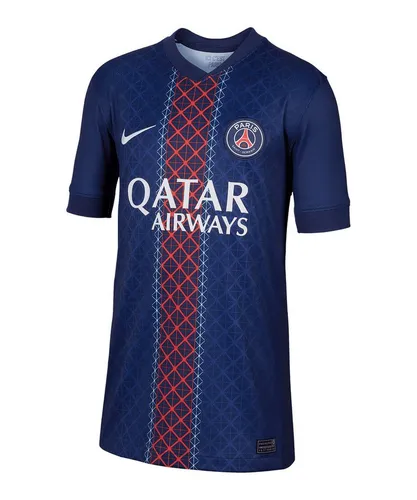 Nike Fußballtrikot Performance Ligue 1 blau XS (122) - Hochwertiges Fußballtrikot für Kinder in Blau-Weiß, ideal für Fans von Paris Saint-Germain. Atmungsaktives Material sorgt für Komfort beim Spielen und Training.