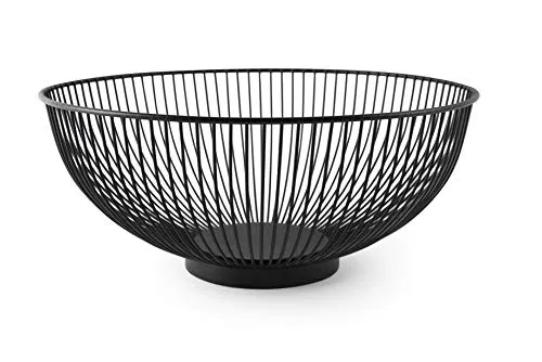 Excelsa Eclipse Obstkorb, Stahl - Obstkörbe aus Stahl, praktisch und langlebig, ideal für die stilvolle Aufbewahrung von Obst und Gemüse. Auch als dekoratives Element einsetzbar. Maße: ø 32 cm x Höhe 14 cm, in elegantem Schwarz.