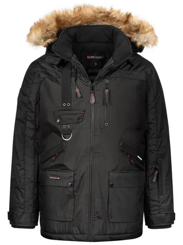 Geographical Norway G-Chirac Herren Parka - Winterjacke in Schwarz, Größe S - Funktionsjacke für kalte Tage, wasserabweisend und winddicht mit Powerdry Technologie für optimale Wärmeisolierung und Atmungsaktivität.