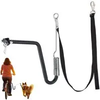 relaxdays Fahrradleine für Hunde mit Abstandhalter, Stahl schwarz/silber
