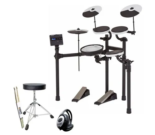 Roland TD-02KV E-Drum Set mit Zubehör - E-Schlagzeug: Hochwertiges elektronisches Drumkit mit 16 Kits, ideal für Einsteiger. Inklusive Zubehör-Set mit Hocker, Kopfhörer und Drumsticks für sofortigen Spaß beim Üben!