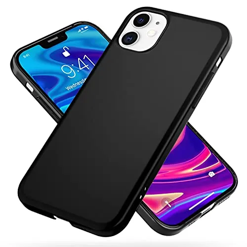 NALIA Ultra Slim Hardcase für iPhone 12/12 Pro - Anti-Fingerabdruck & 0.5mm Dünn - PUREFIT (Matt & Leicht) - Marke aus Berlin, Farbe:Schwarz