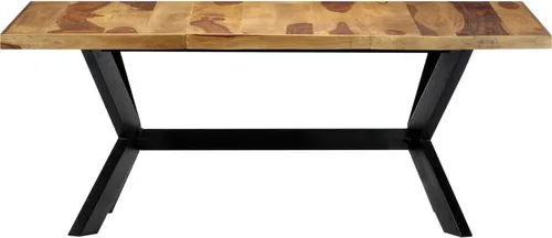 vidaXL Esstisch 180x90 cm aus Akazienholz - Braun - Stilvoller Esstisch im Industrie-Stil, gefertigt aus massivem Akazienholz mit robusten Stahlbeinen. Ideal für Küche oder Esszimmer, bringt er einzigartigen Charme und ist einfach aufzubauen.