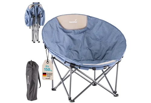 Skandika Campingstuhl Moonchair Kupari XL - Klappstuhl bis 150 kg, weich gepolstert und mit großer Sitzfläche, perfekt für Camping und Outdoor-Aktivitäten, leicht und kompakt für den einfachen Transport.