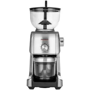 Design Kaffeemühle Advanced Plus - 16 Mahlgradeinstellungen, perfekte Crema und Aroma durch frisch gemahlenen Kaffee, automatisches und manuelles Dosieren, Edelstahl-Kegelmahlwerk
