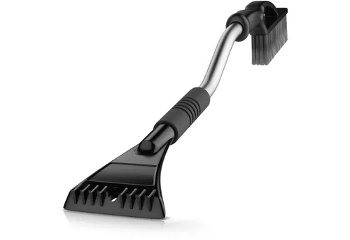 BEARWARE Eiskratzer mit Schneebürste für Auto, Wohnmobil & LKW aus bruchsicherem ABS schonender 2in1 Schaber & Schneebesen 80cm lang mit Eisbrecher Zacken