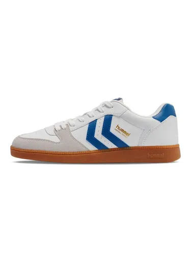 Hummel Handball Perfekt SP Sneaker White/Blue 42 - Hallenschuhe mit atmungsaktivem Mikrofaser-Obermaterial und leichter TPR-Außensohle für optimalen Halt. Ideal für einen sportlichen Look und hohen Tragekomfort.