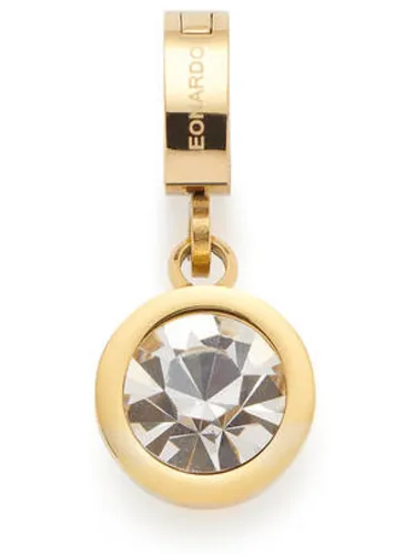 LEONARDO Kettenanhänger Charm aus Edelstahl mit Glasstein in gold von LEONARDO