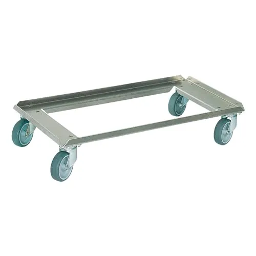 BRB Edelstahl-Transportroller für Behälter 800 x 400 mm, offene Deckfläche