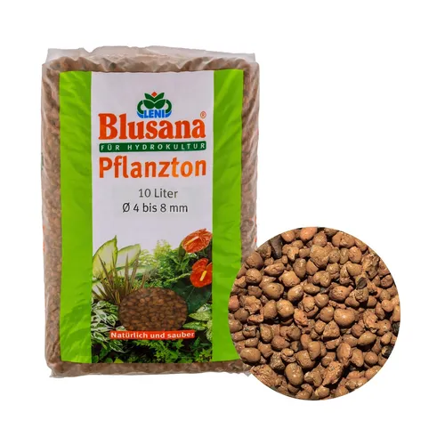 Blusana Blähton 10l Pflanzsubstrat für Hydrokultur Pflanzton Granulat 4-8mm