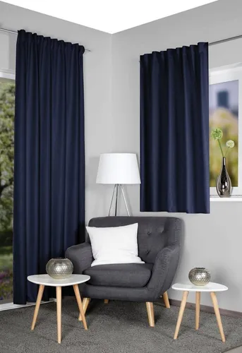 HOME WOHNIDEEN Vorhang Thermoschal ESKAMIO - Blickdicht mit Leinenstruktur - Fertiggardinen mit Thermofunktion, bieten optimalen Schutz vor Kälte und Hitze. Ideal für große Fensterfronten mit 270 cm Breite, energieeffizient und modern.