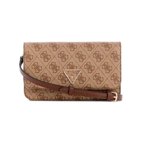 Guess Jeans Damen Noelle Tasche in Latte mit Logo/Braun - Entdecken Sie die GUESS Noelle Handtasche! Mit ihrem eleganten Design und glänzenden Akzenten wertet sie jedes Outfit auf. Der verstellbare Schultergurt sorgt für individuellen Tragekomfort. Maße: 19,5 x 11,5 x 4,5 cm.