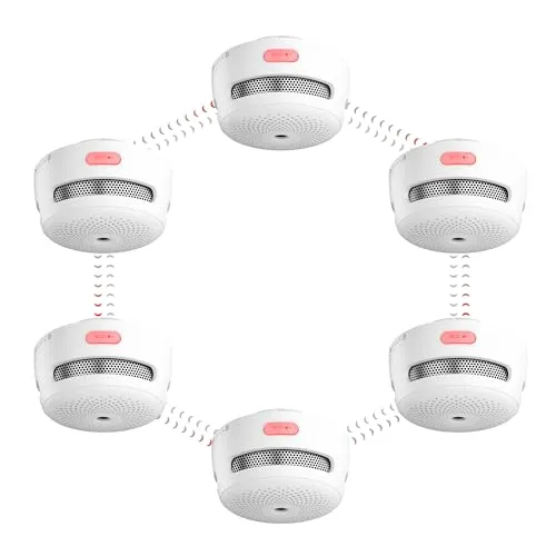 X-Sense Funkvernetzbarer Rauchmelder XS01-WR, 6er Set - Rauchmelder mit 250 Meter Reichweite, vernetzbar für schnellere Alarmierung in größeren Häusern, ideal für Sicherheit und Schutz Ihrer Familie.