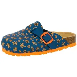 Lico Unisex Kinder Bioline Clog Kids Pantoletten, Blau Orange, 34 EU - Clogs & Pantoletten für Jungen, leicht und bequem, ideal für den Sommer und den Spielplatz.