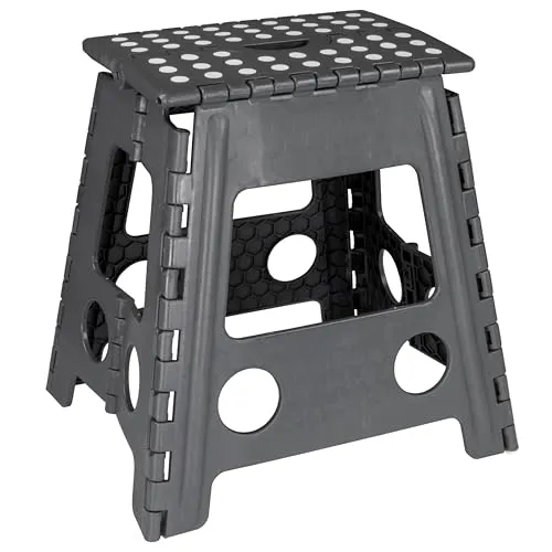 Deco4Me XL Tritthocker klappbar 40 cm hoch, belastbar bis 150 kg, 1 Stufe, rutschfest