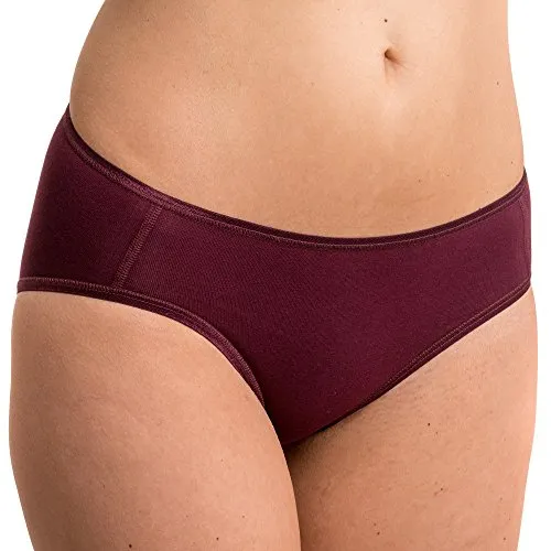 HERMKO 5031 Damen Midi-Slip Baumwolle/Elastan, Farbe:Bordeaux, Größe:40/42 (M)