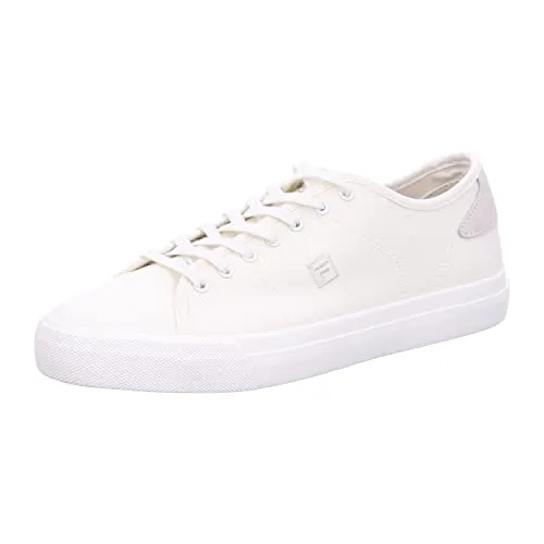 Fila TELA Low Cut Cremeweiß - Stylische Tennis Canvas Schuhe für Herren - Sneaker in Größe 44, mit gefüttertem Textil-Obermaterial und leicht profiliertem Gummi-Laufsohle für optimalen Komfort und Style.