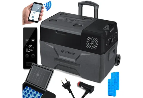 KESSER Thermobehälter, Kompressor Kühlbox elektrisch Gefrierbox - Kühlbox mit 30.000 ml Fassungsvermögen und APP-Steuerung, ideal für unterwegs und beim Camping.